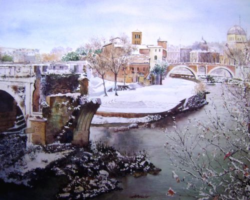 Ponte rotto con la neve - 2013 - 50x70